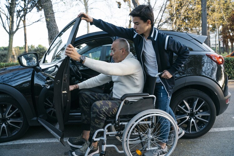 A man serves his father on father's day.