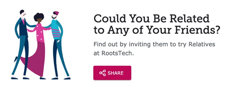 The share button for relatives at RootsTech.