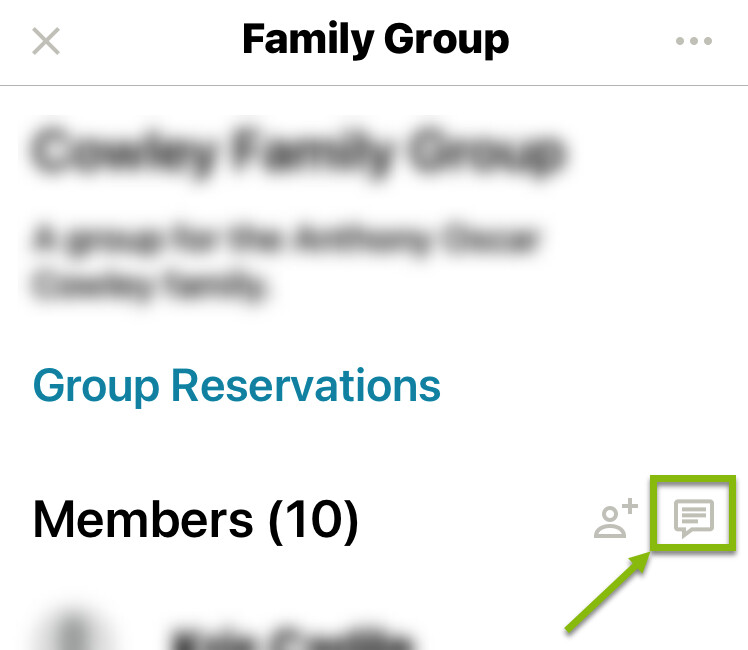 How to message a group on the mobile app.