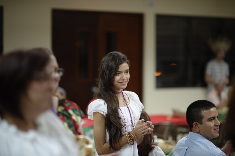 a young woman wearing bomba-style dress.