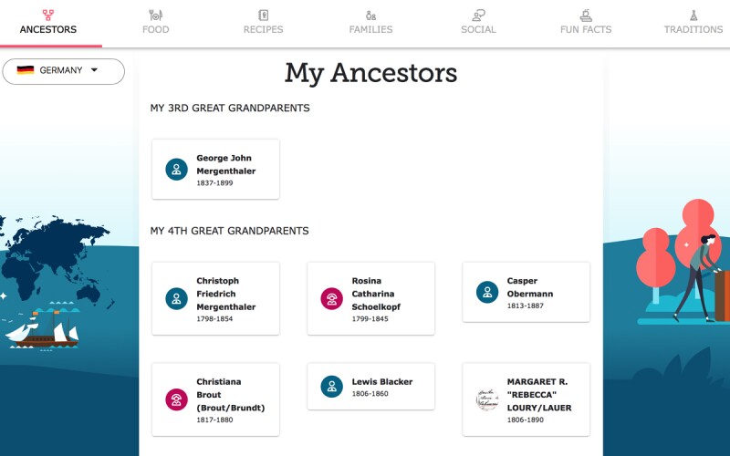 More information on countries of where your ancestors are from. where am i from screenshot