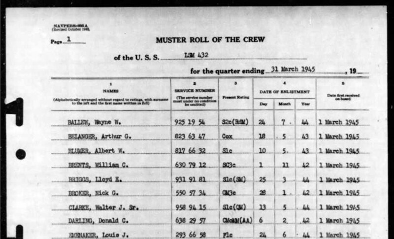 a muster roll record. 