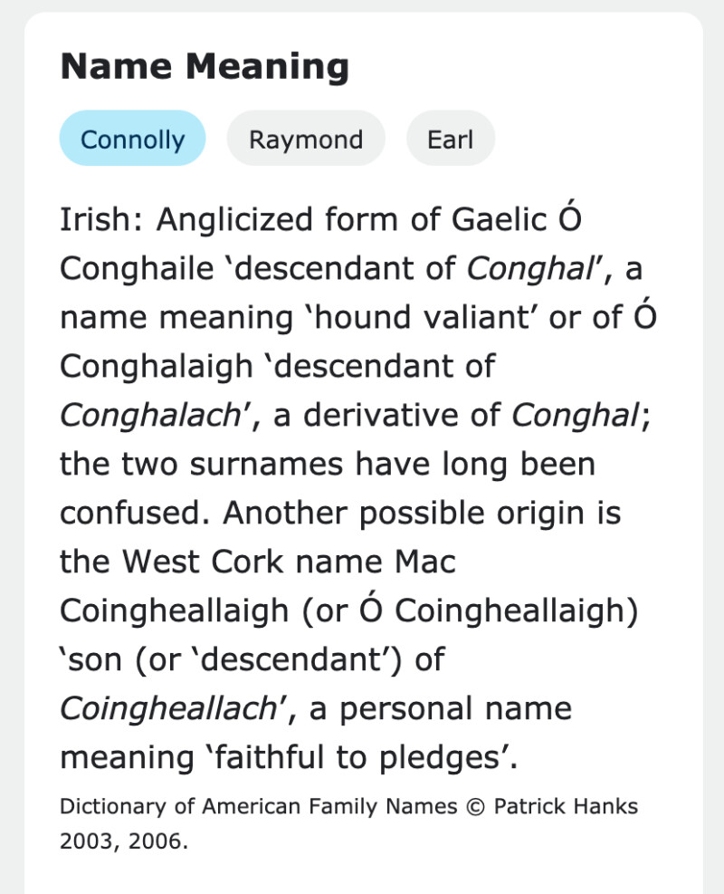 name meaning of connolly last name