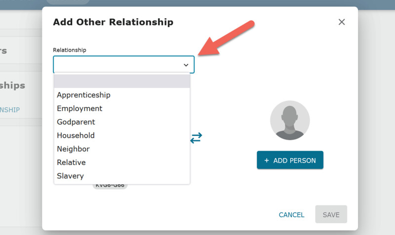 Screenshot showing location of Other Relationships on the Details page.