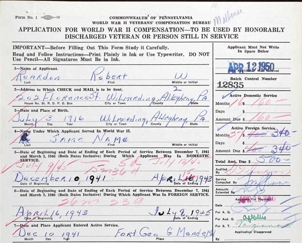 a pension request.