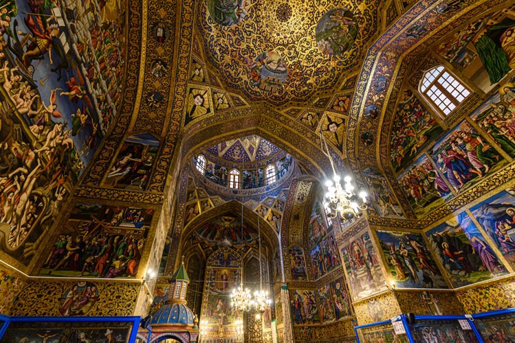the interior of an armenian cathederal.