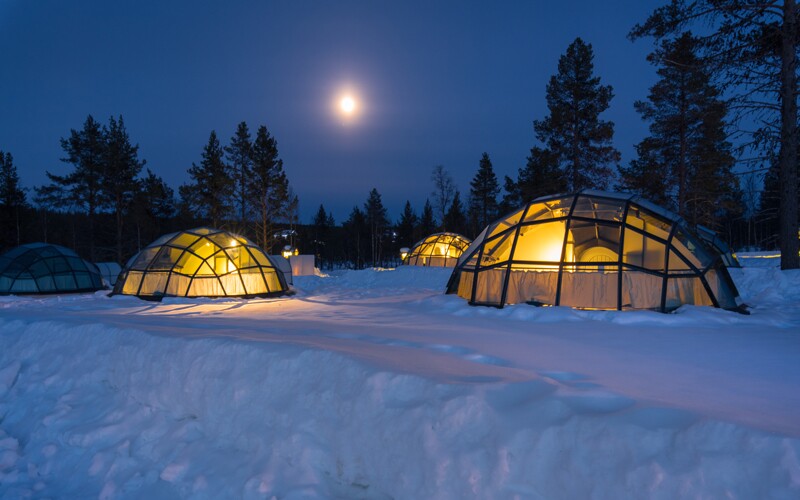 Glass igloos in Finland