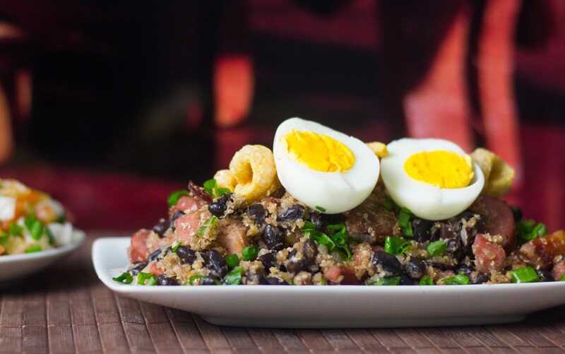 Brazilian recipe made with tropeiro beans or feijão tropeiro.