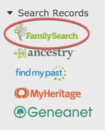 Sidebar for searching records on person page so you can find your ancestors