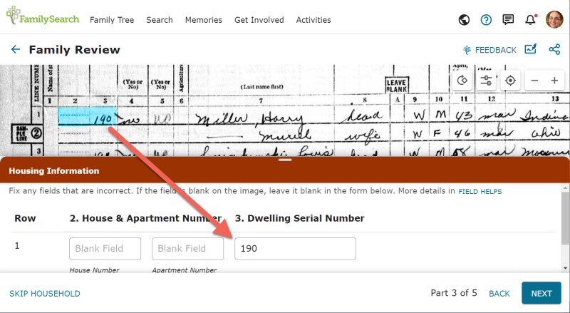 Screenshot showing how to navigate the FamilySearch site.