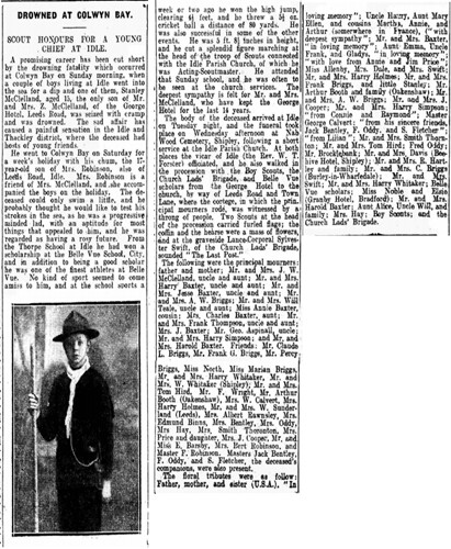 A drowning story accessed from the British Newspaper Archives.