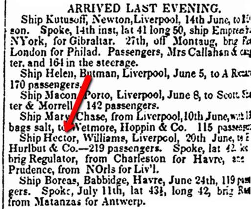 Evening Star, Jul. 20, 1834, 2, accessed on GenealogyBank.com