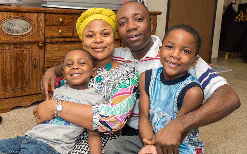 an african american family.