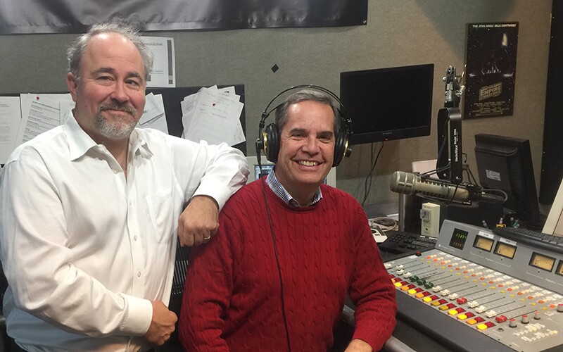 Scott Fisher and David Lambert in their recording studio.