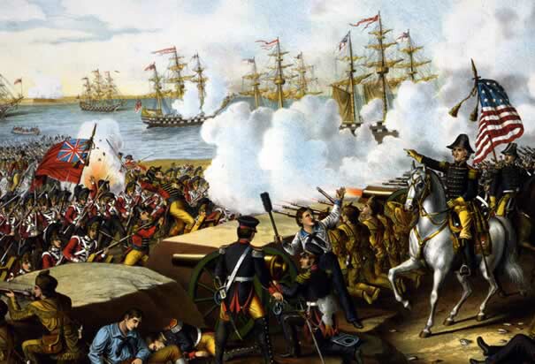 Artist depiction of Battle of New Orleans at the Port of New Orleans
