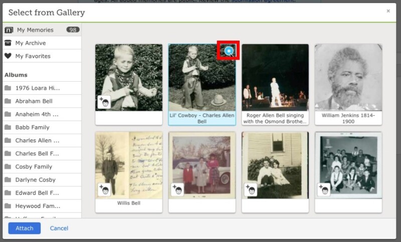 FamilySearch memories gallery