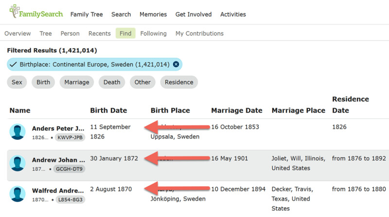 Search results showing data sheet view where all the information is easily compared from row to row.