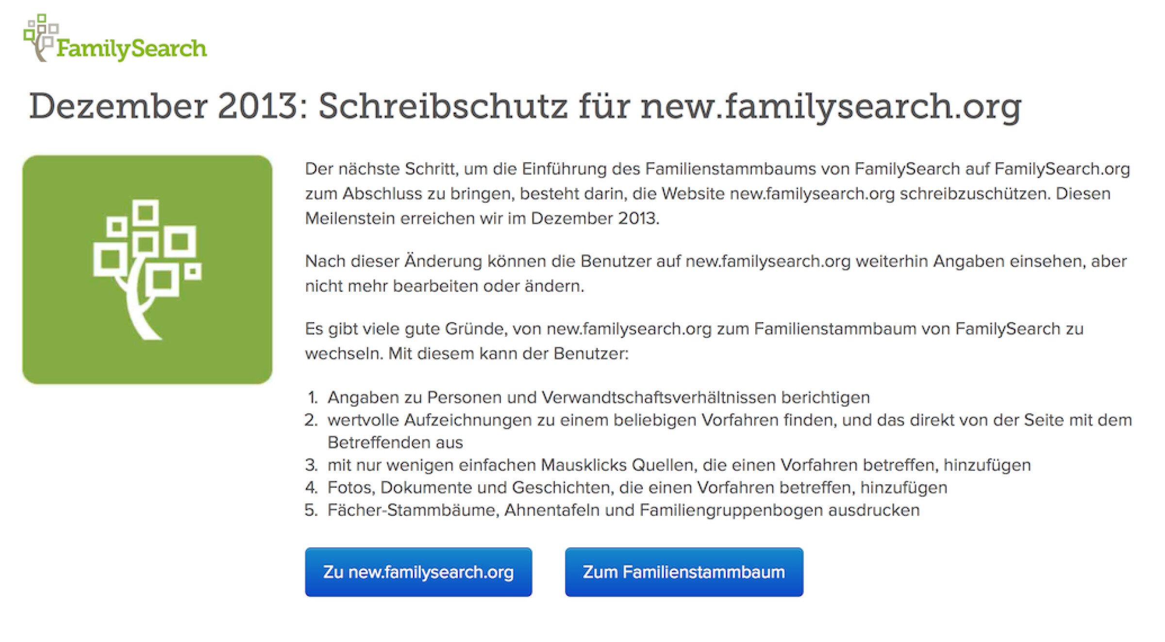Neue startseite f r new familysearch 