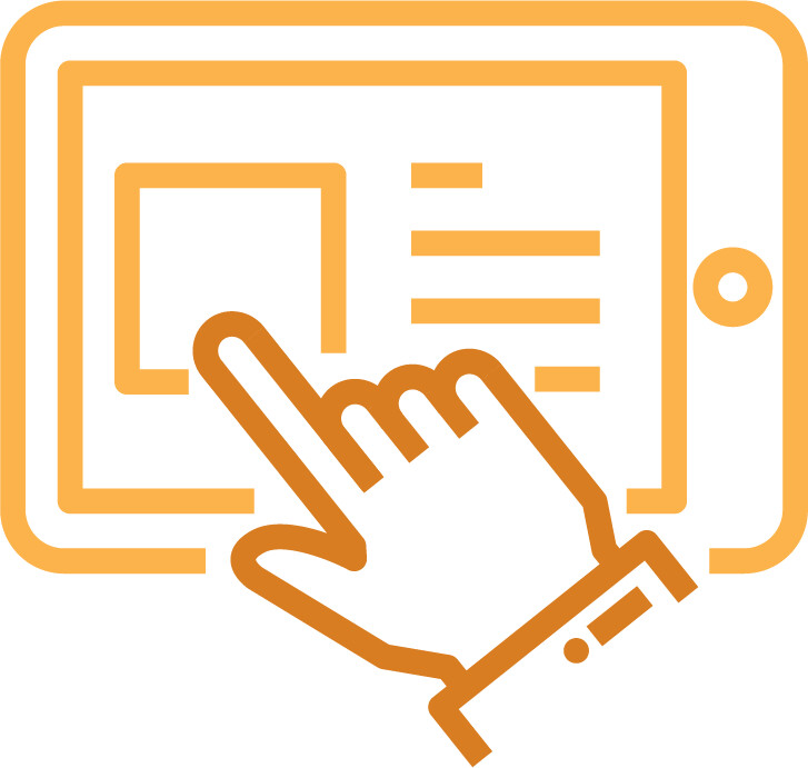 Finger on ipad icon