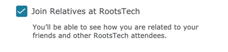 join relatives at rootstech checkmark.