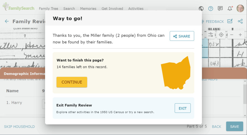 Screenshot showing how to navigate the FamilySearch site.