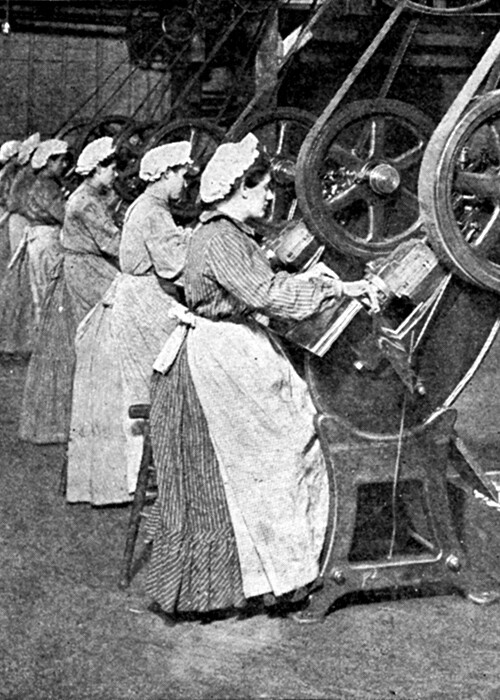 Workers in factories, train yards, mines, and mills worked hard to earn a living for their families.