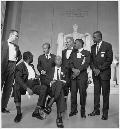 Civil rights movement leaders at the Lincoln Memorial