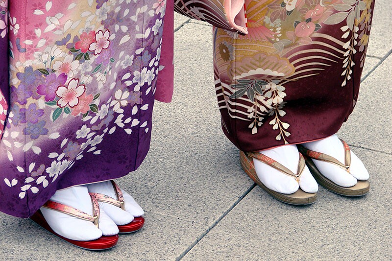 tabi socks and zori shoes