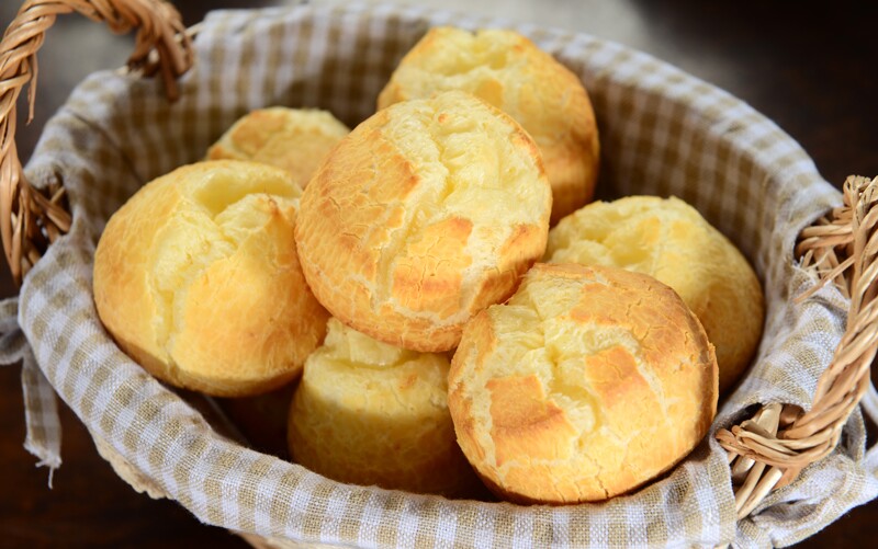 Traditional cheese bread from Brazil, or pão de queijo.