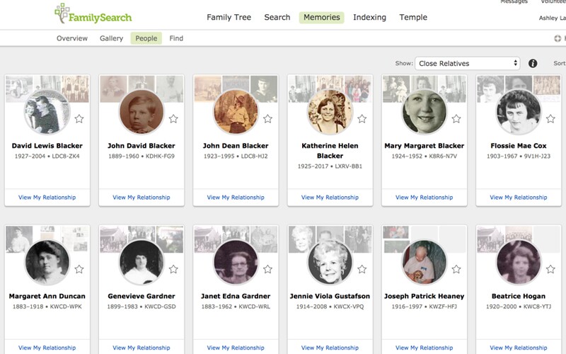 FamilySearch Memories screenshot