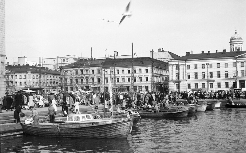 Old photo of Finnish Market square