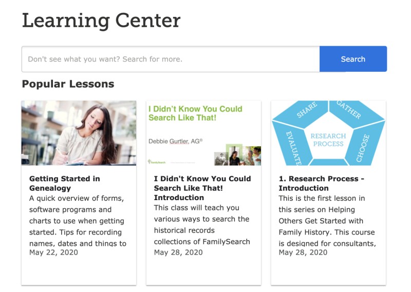 learning center screenshot
