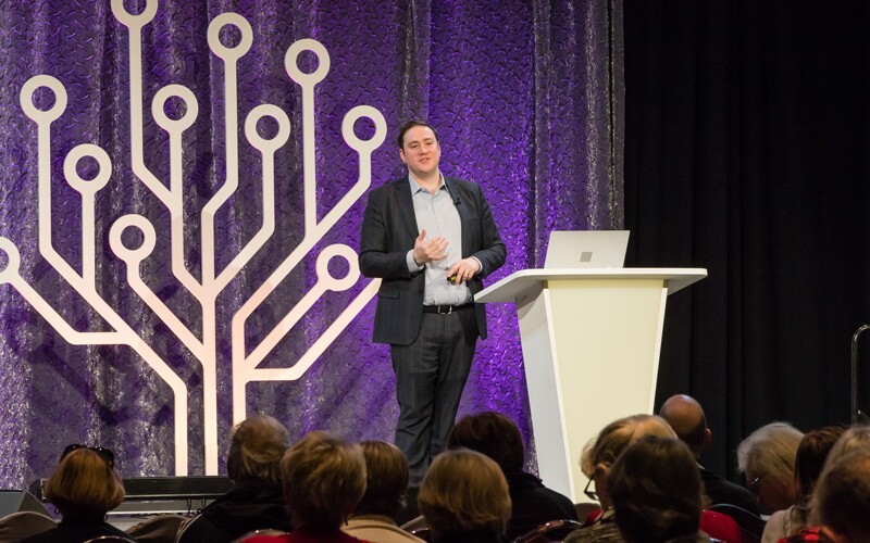 A man speaks at RootsTech
