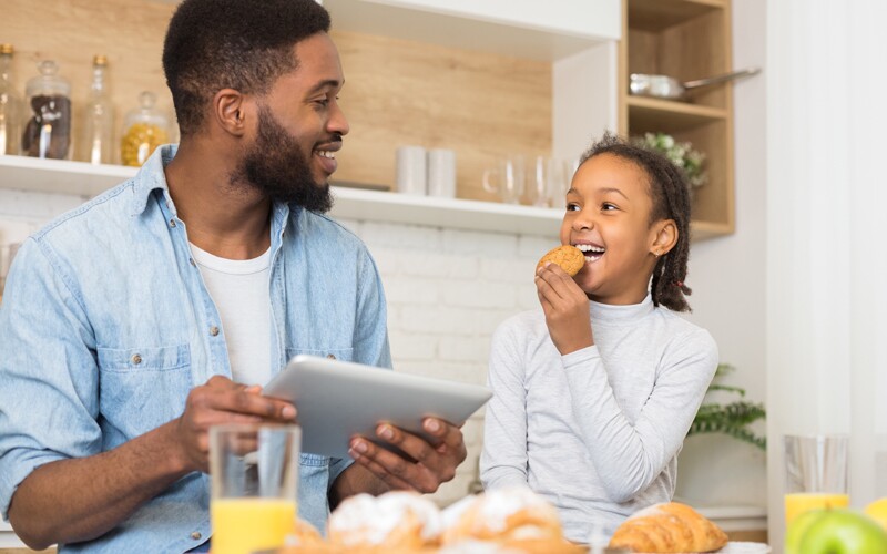 A father and daughter make a heritage recipe