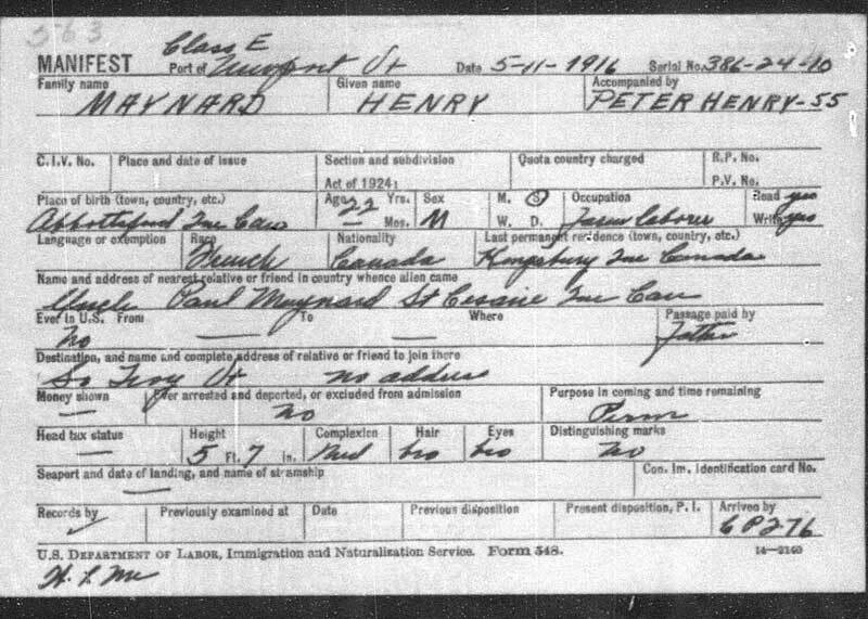 us border crossing record from Canada