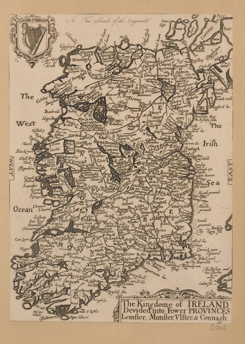 a map of ireland in the 1700s, when censuses would have been taken.