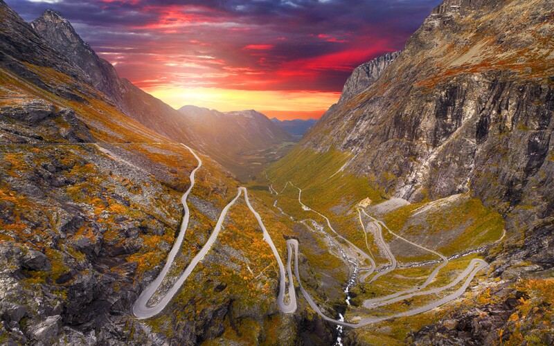 Trollstigen, Norway. Inspired where Frozen takes place