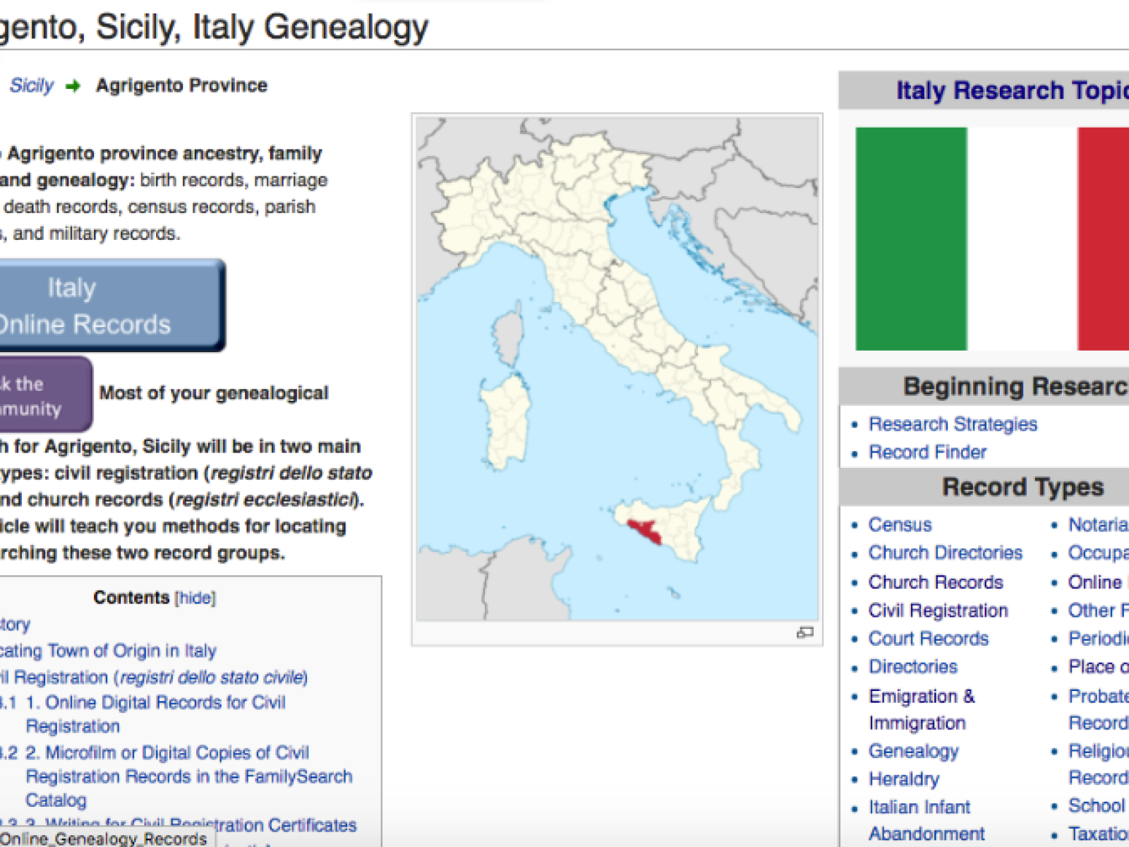 Italy FamilySearch Italy FamilySearch
