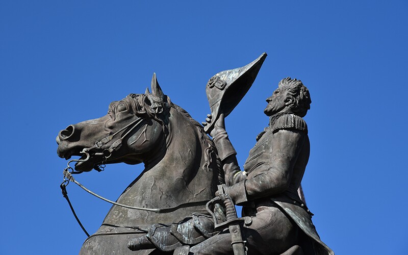 Statue of Andrew Jackson on a horse